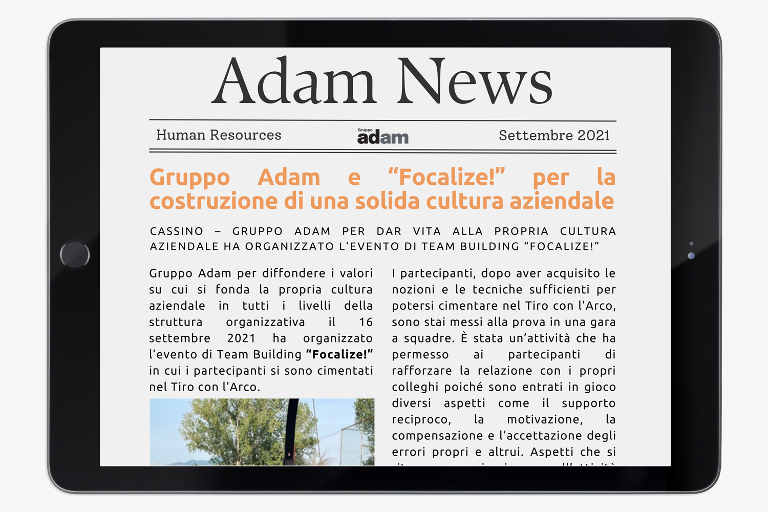 Gruppo Adam e "Focalize!" per la costruzione di una solida cultura aziendale