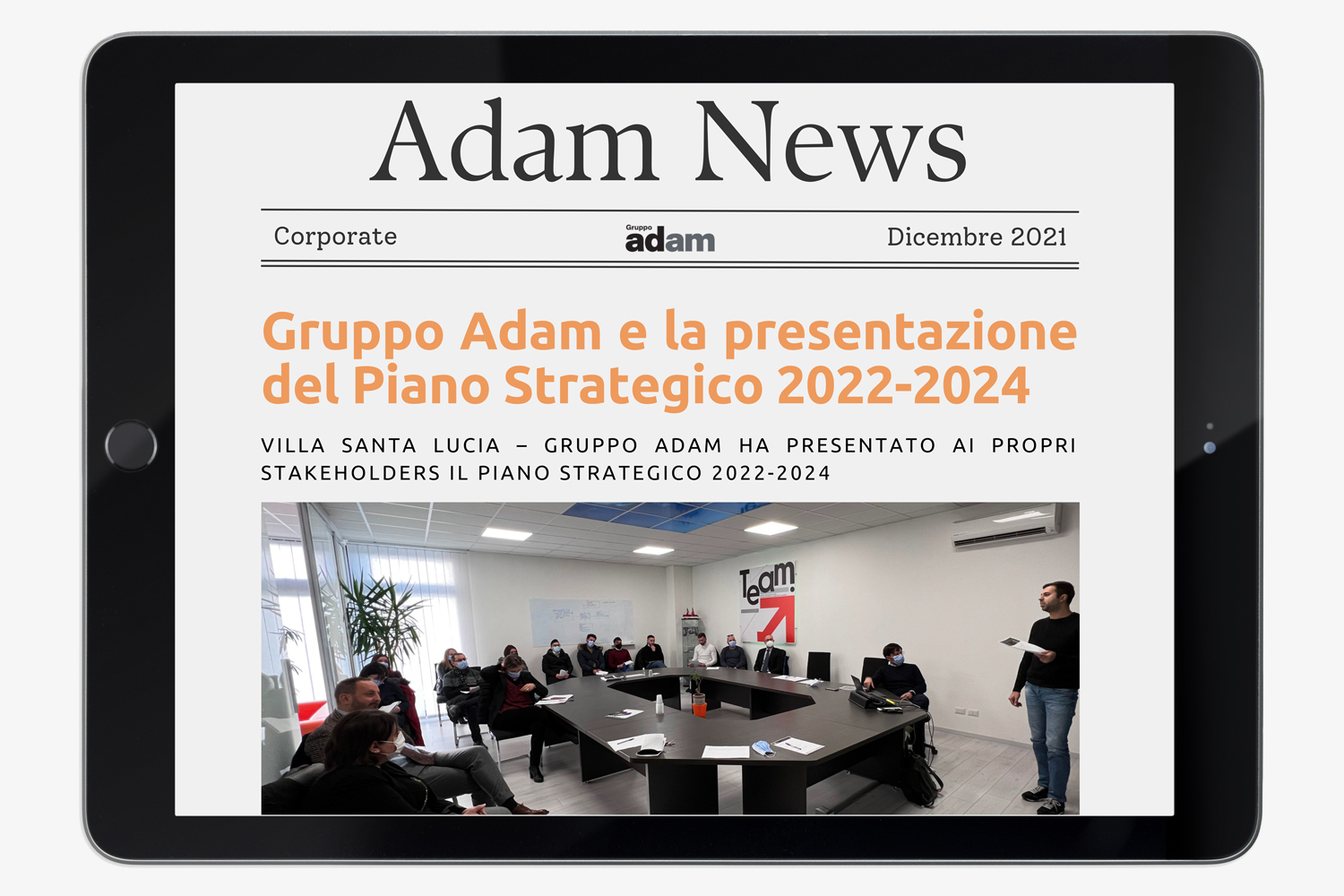 Gruppo Adam e la presentazione del Piano Strategico 2022-2024