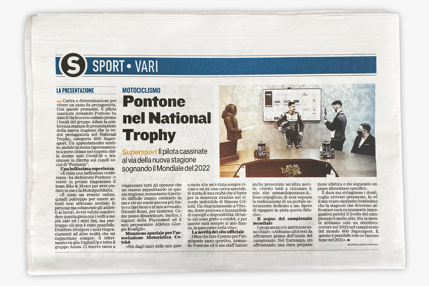 Pontone nel National Trophy: Presentazione della stagione sportiva 2021 nella sede del Gruppo Adam
