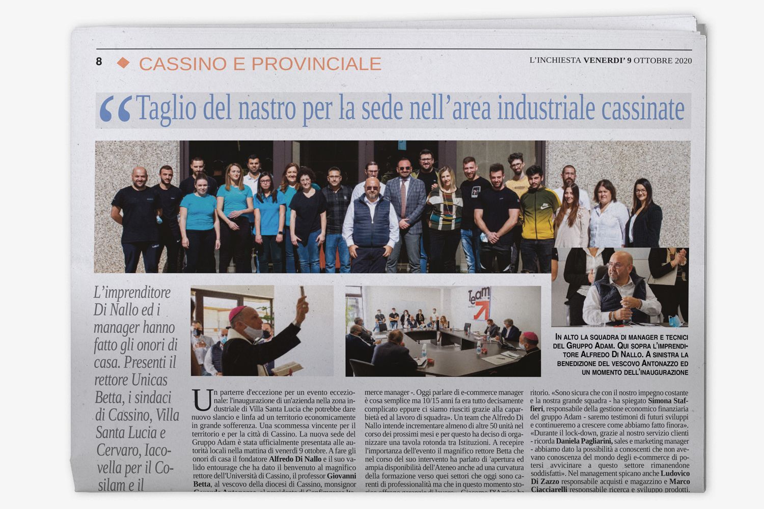 Taglio del nastro per la sede nell'aria industriale cassinate​